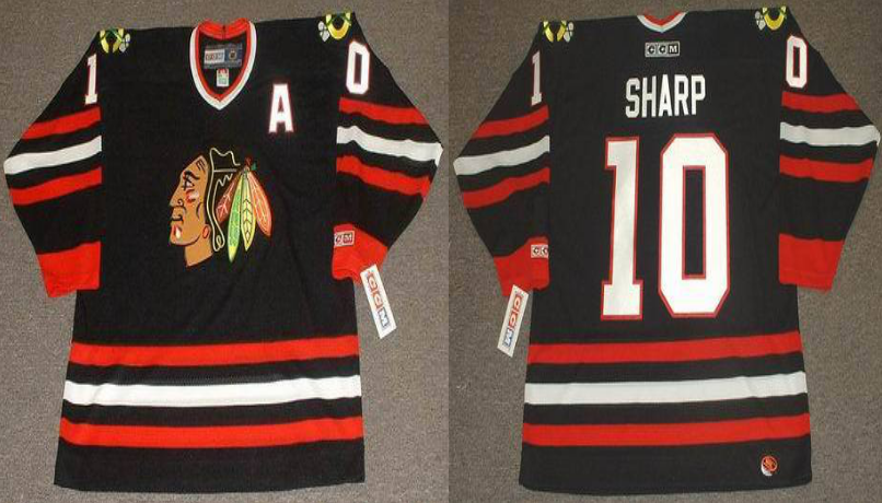 2019 Men Chicago Blackhawks #10 Sharp black CCM NHL jerseys